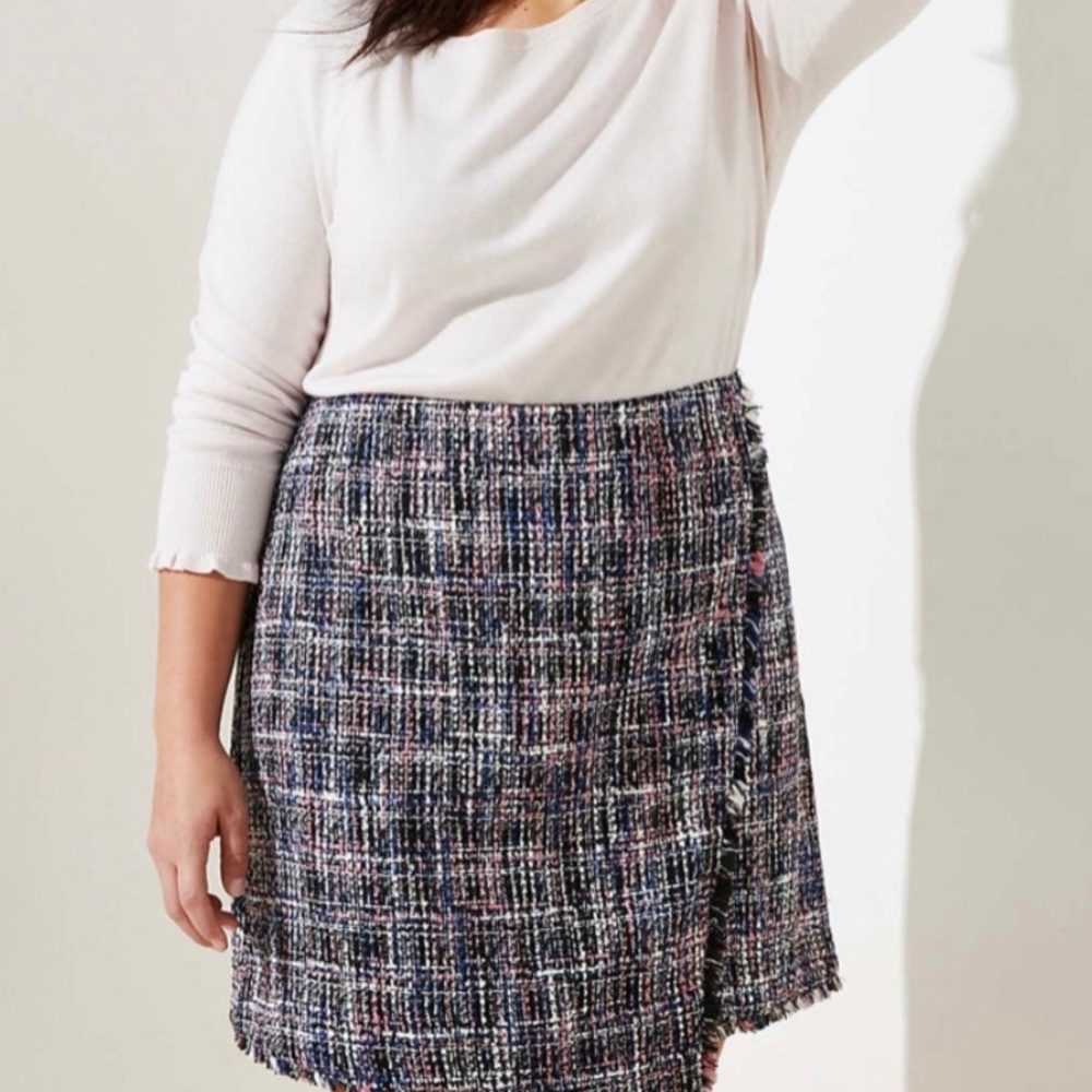 NWT LOFT Plus Tweed Wrap Skirt